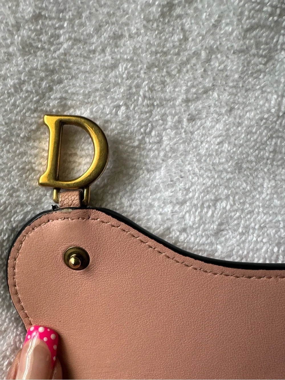 Christian Dior Saddle Compact Wallet Pink Leather